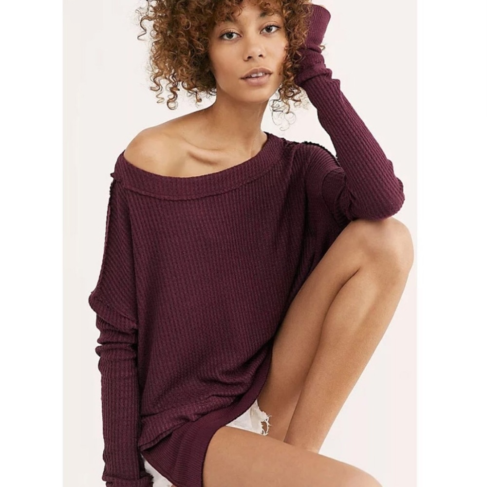 Free people Purple Thermal Tunic Top - Picture 2 of 8